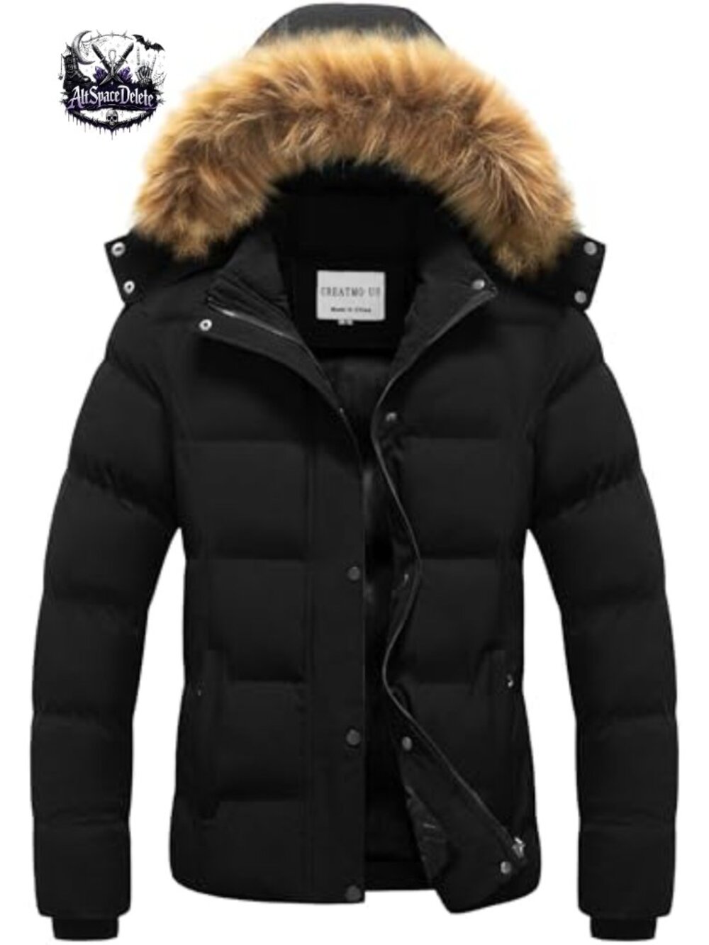 Women's Quilted Puffy Winter Coat Waterproof Snow Jacket Removable Hood